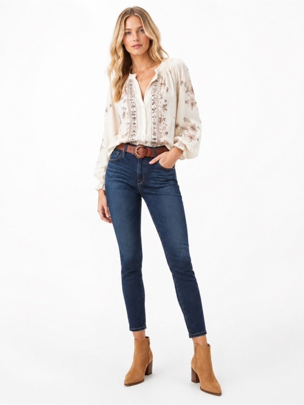 AG Anthropologie High Rise Stevie Ankle Jeans Dark Wash Slim Stretch 27R